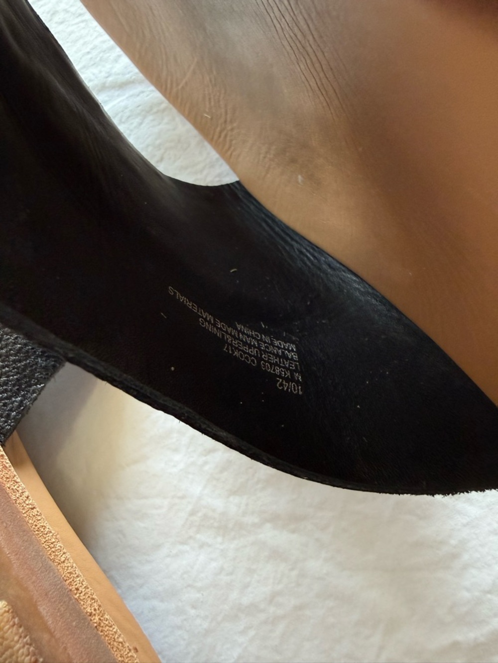 Kork-Ease Black Leather Slide Sandals size 10 with tan leather footbed - Picture 9 of 9